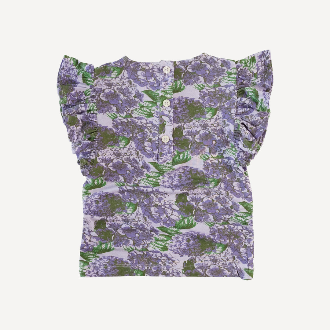 flutter sleeve tee | purple hydrangeas | lenzing modal