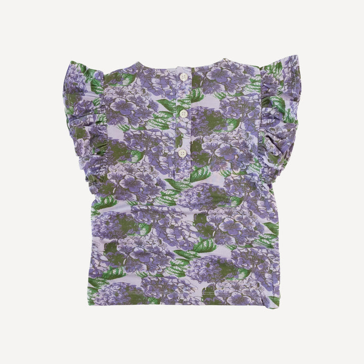 flutter sleeve tee | purple hydrangeas | lenzing modal