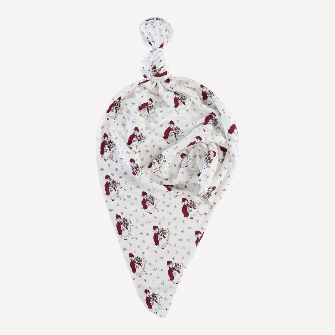 single layer blanket | little red | organic cotton interlock