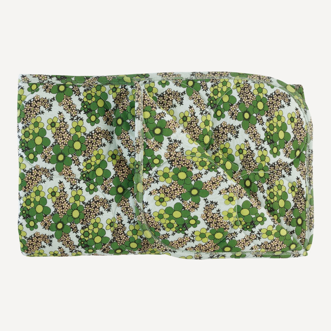 classic circle quilt | green granny floral | organic cotton interlock