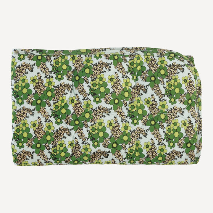 classic circle quilt | green granny floral | organic cotton interlock