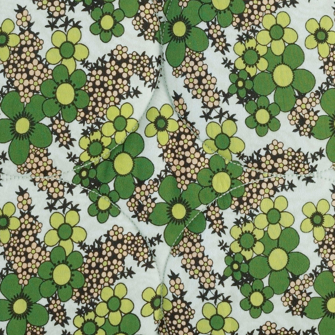 classic circle quilt | green granny floral | organic cotton interlock