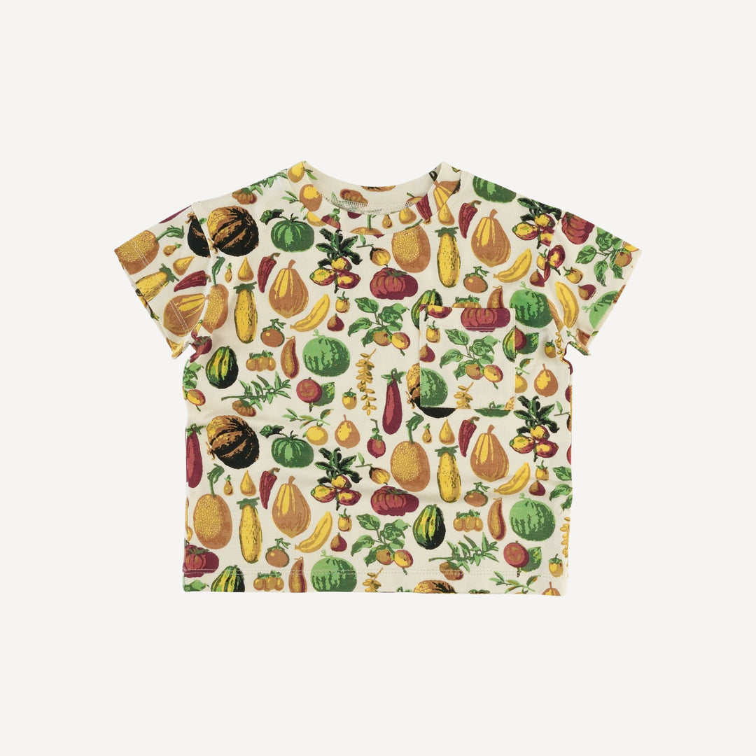short sleeve relaxed classic pocket tee | veggie garden | bamboo