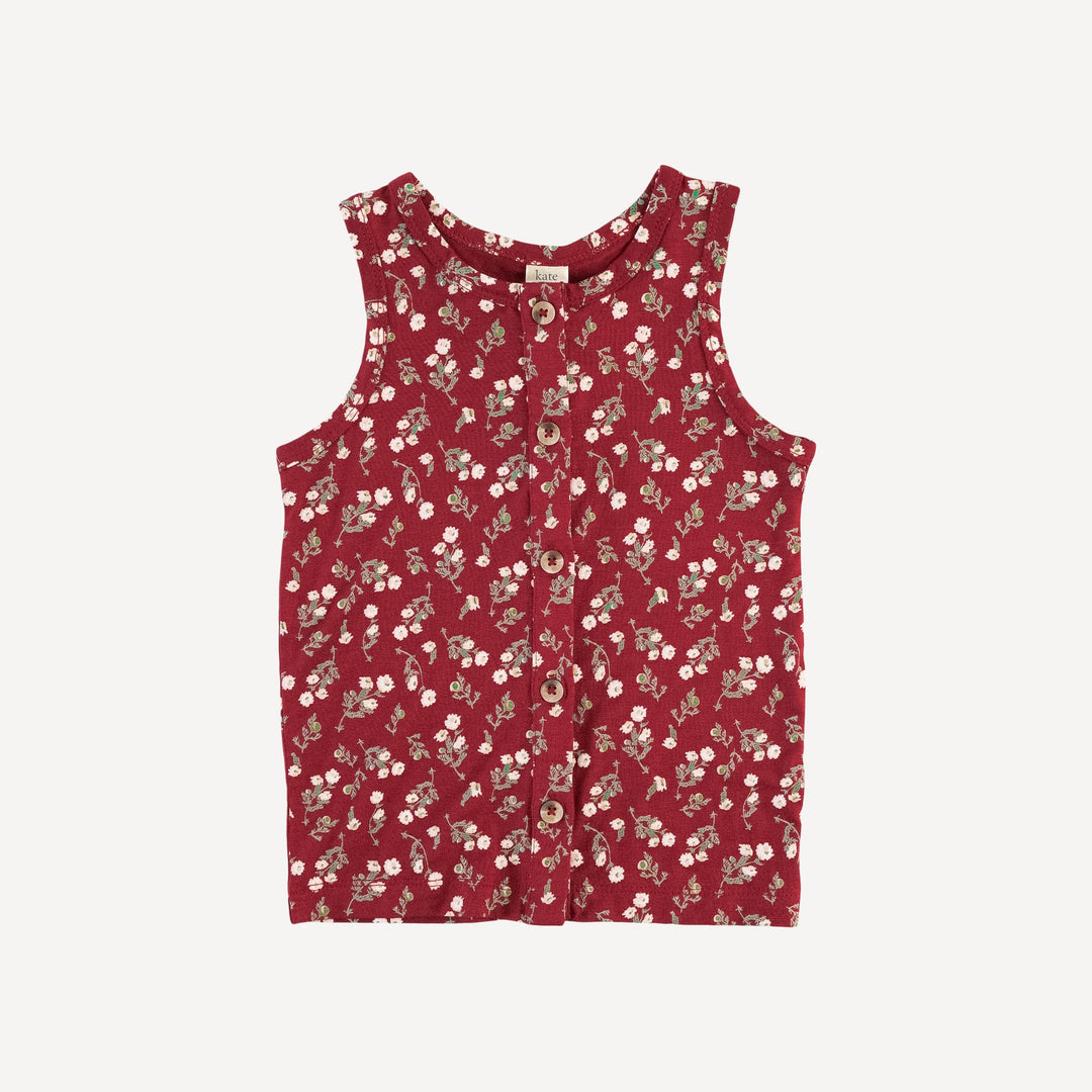 skinny button down tank | garden tiny chamomile | bamboo