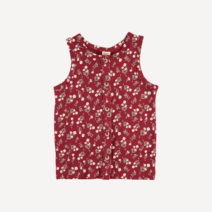 skinny button down tank | garden tiny chamomile | bamboo