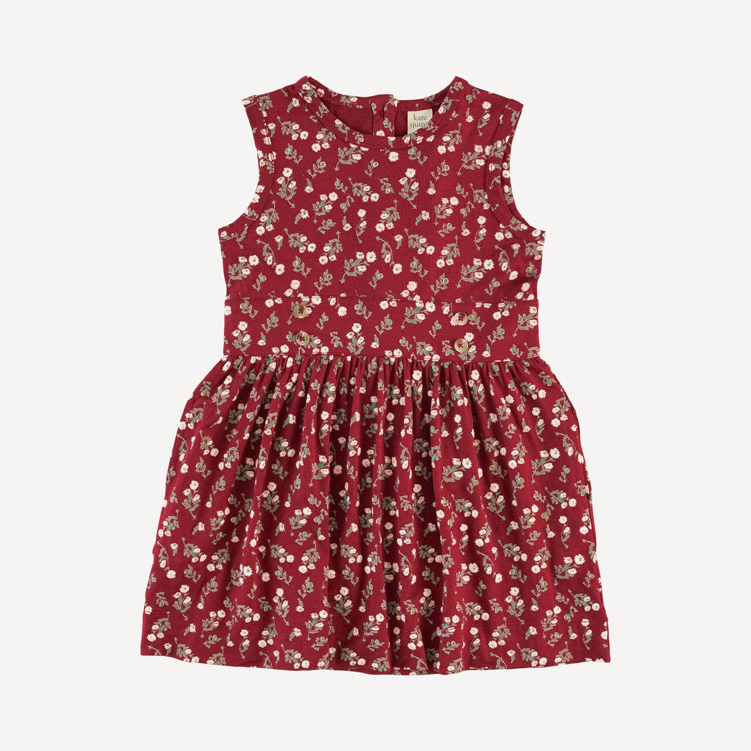 sleeveless belted dress | garden tiny chamomile | bamboo