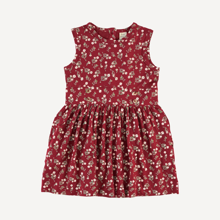 sleeveless belted dress | garden tiny chamomile | bamboo