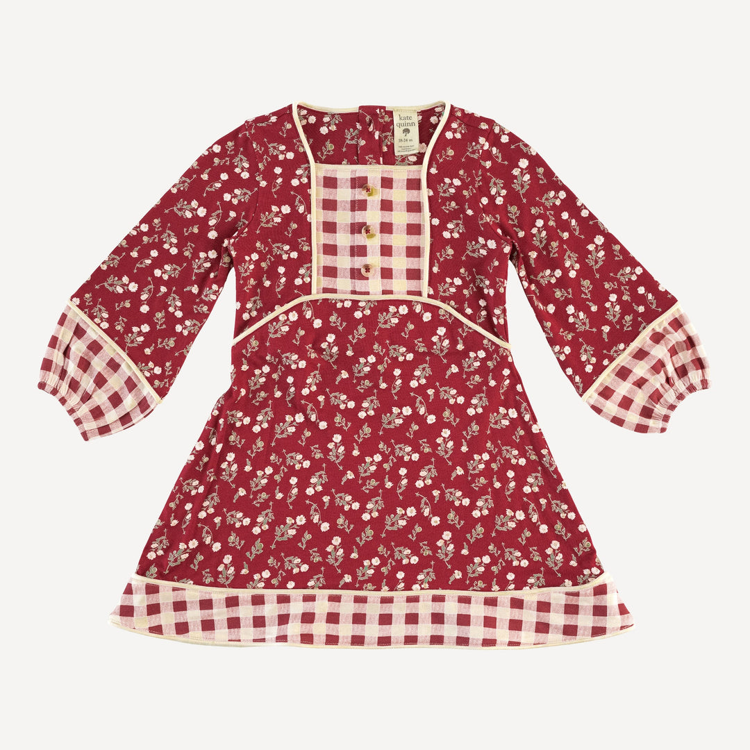 long sleeve boho dress | garden tiny chamomile | bamboo