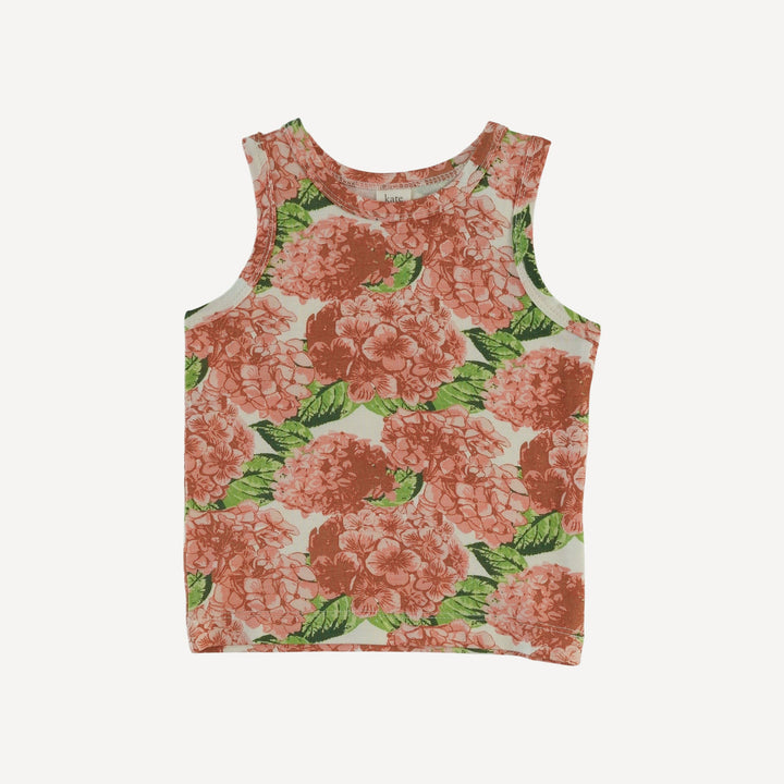 skinny tank + bike short set | peach hydrangea | bamboo