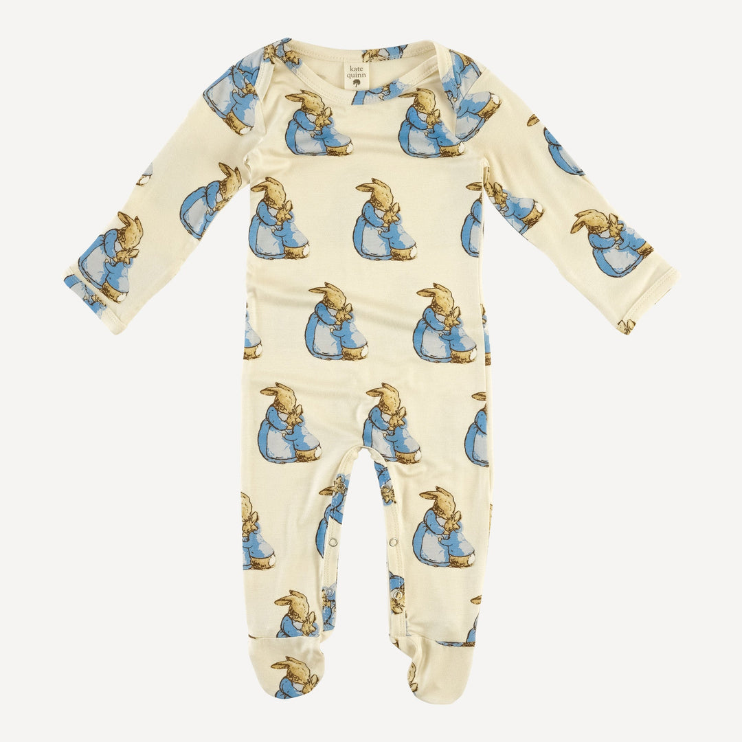 long sleeve lap neck footie | peter rabbit + mom | bamboo