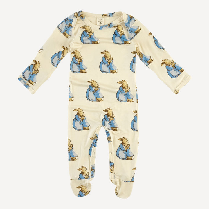 long sleeve lap neck footie | peter rabbit + mom | bamboo