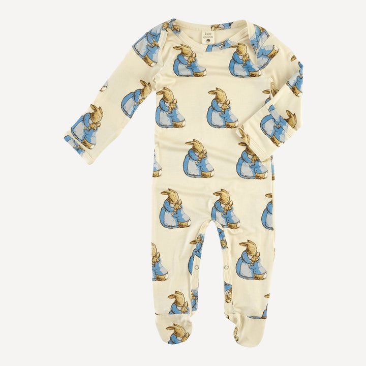 long sleeve lap neck footie | peter rabbit + mom | bamboo