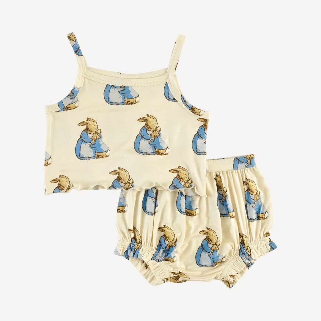 lettuce spaghetti tank + bloomer set | peter rabbit + mom | bamboo