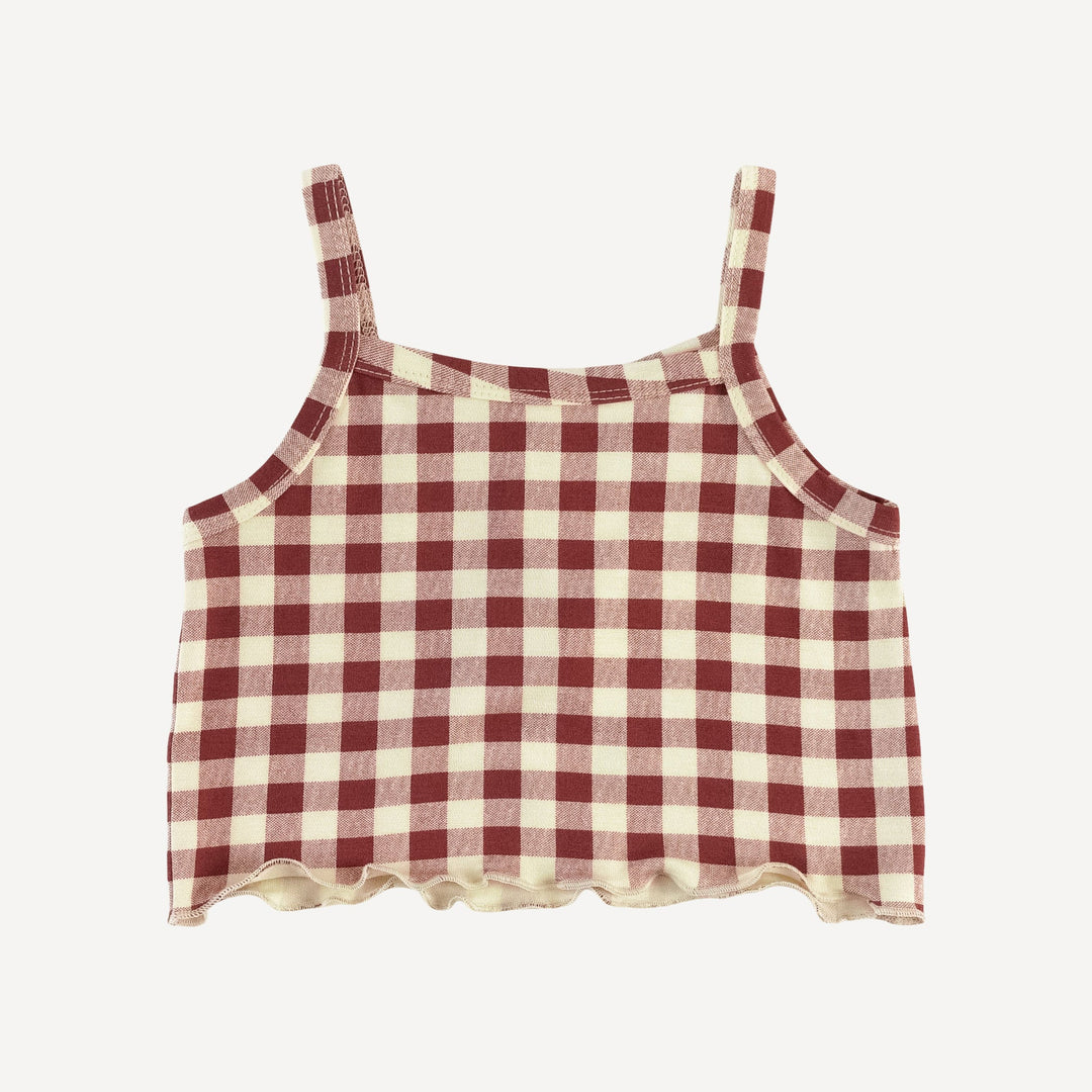 lettuce spaghetti tank + bloomer set | berry gingham | bamboo