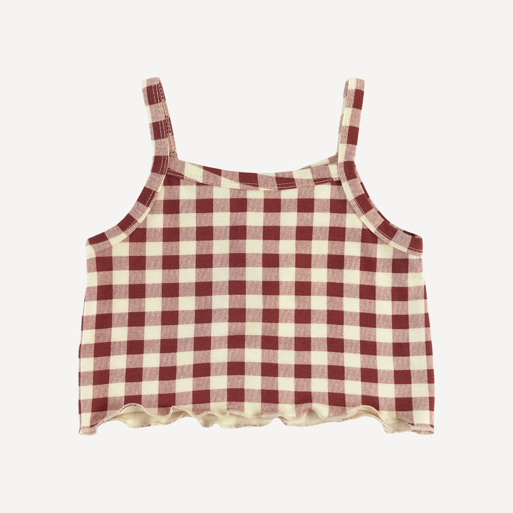 lettuce spaghetti tank + bloomer set | berry gingham | bamboo