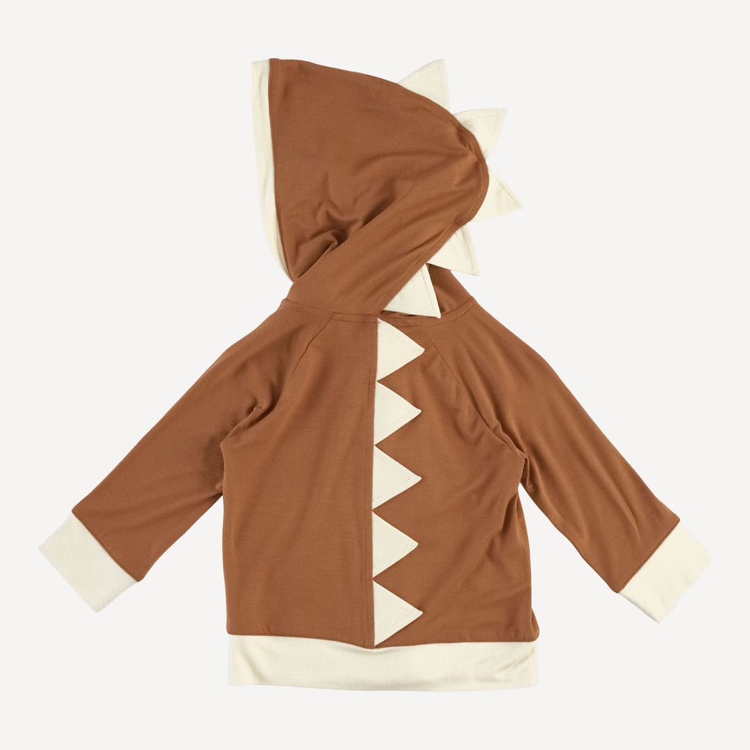 dino zip hoodie | toffee | bamboo