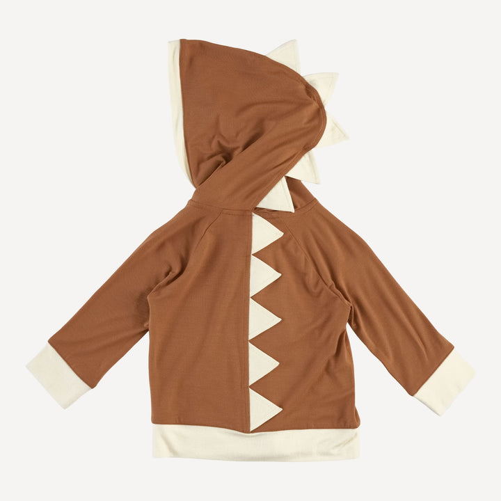 dino zip hoodie | toffee | bamboo