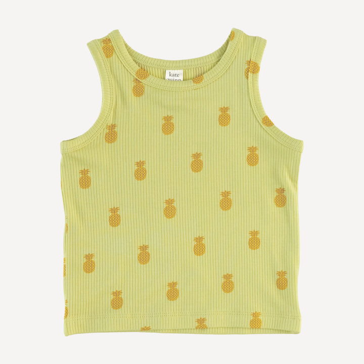 skinny tank + bike short set | tiny pineapple | modal skinny rib