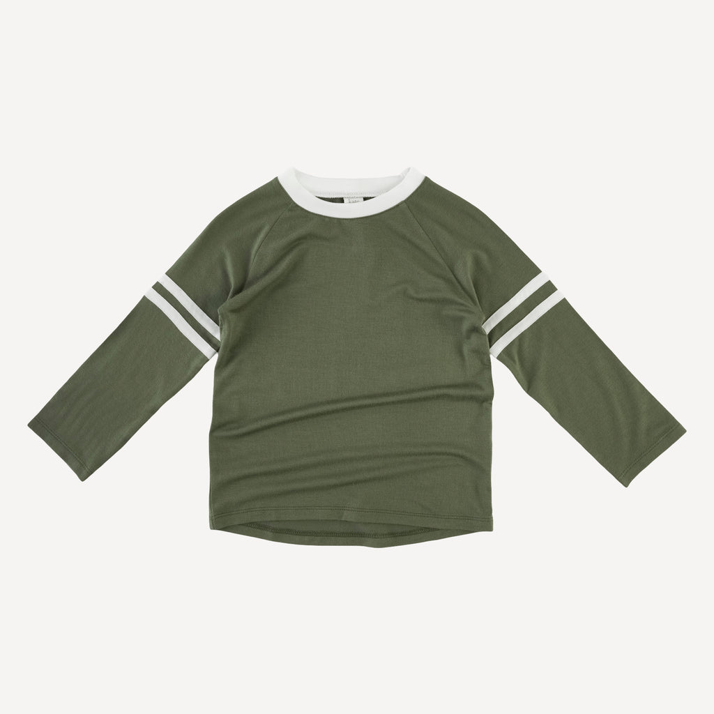 long sleeve football tee | winter moss | modal – kate quinn