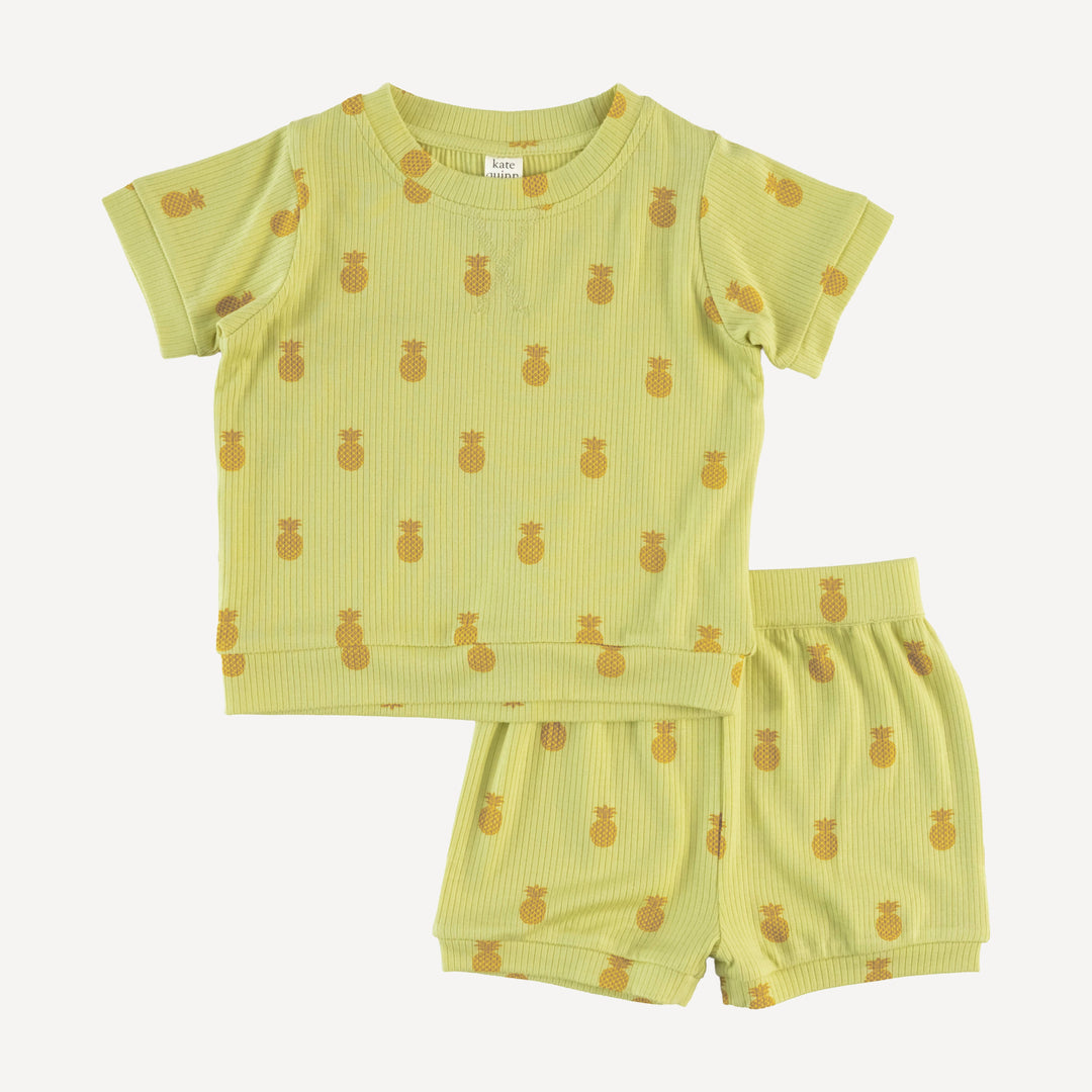 jamie short set | tiny pineapple | modal skinny rib