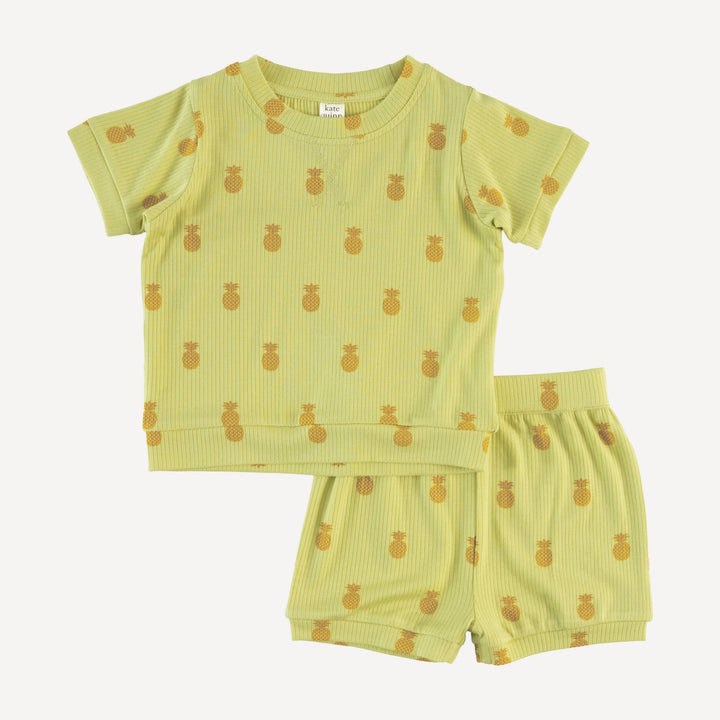 jamie short set | tiny pineapple | modal skinny rib