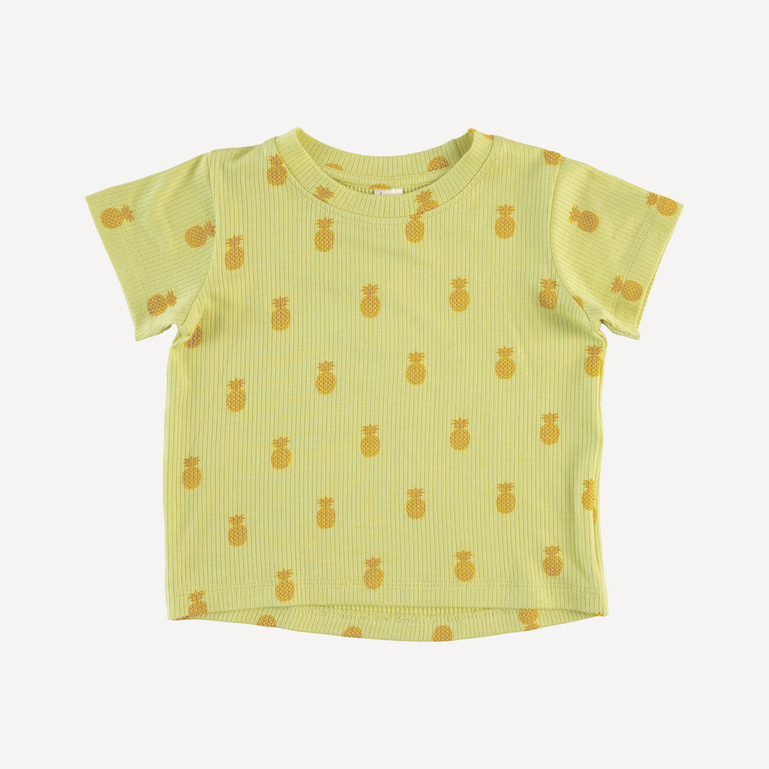 short sleeve essential boxy tee | tiny pineapple | modal skinny rib