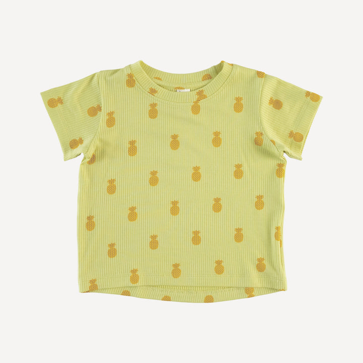 short sleeve essential boxy tee | tiny pineapple | modal skinny rib