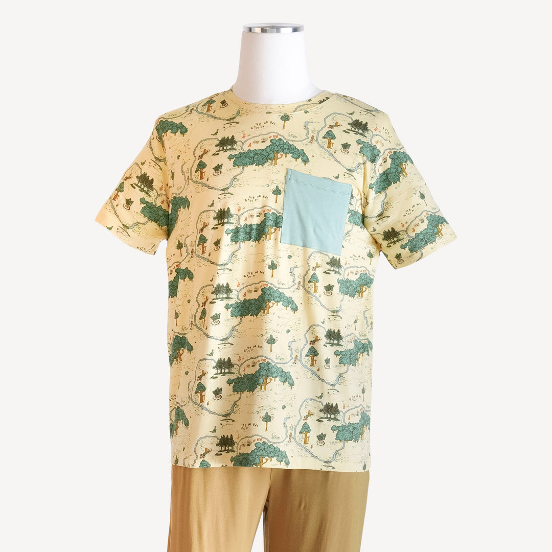 mens short sleeve pocket tee | map | bamboo