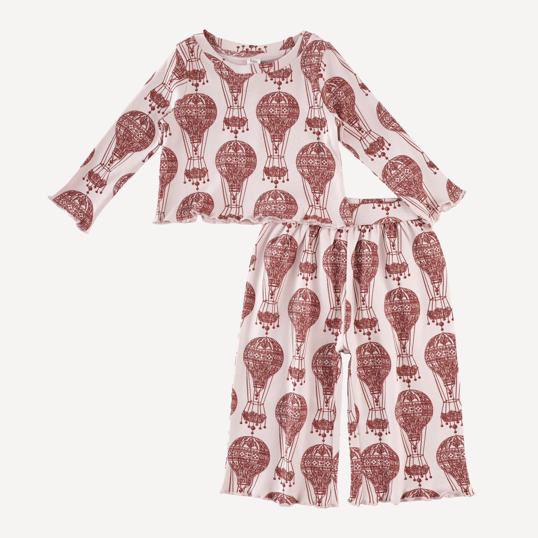 long sleeve jade set | hot air balloon | organic cotton interlock