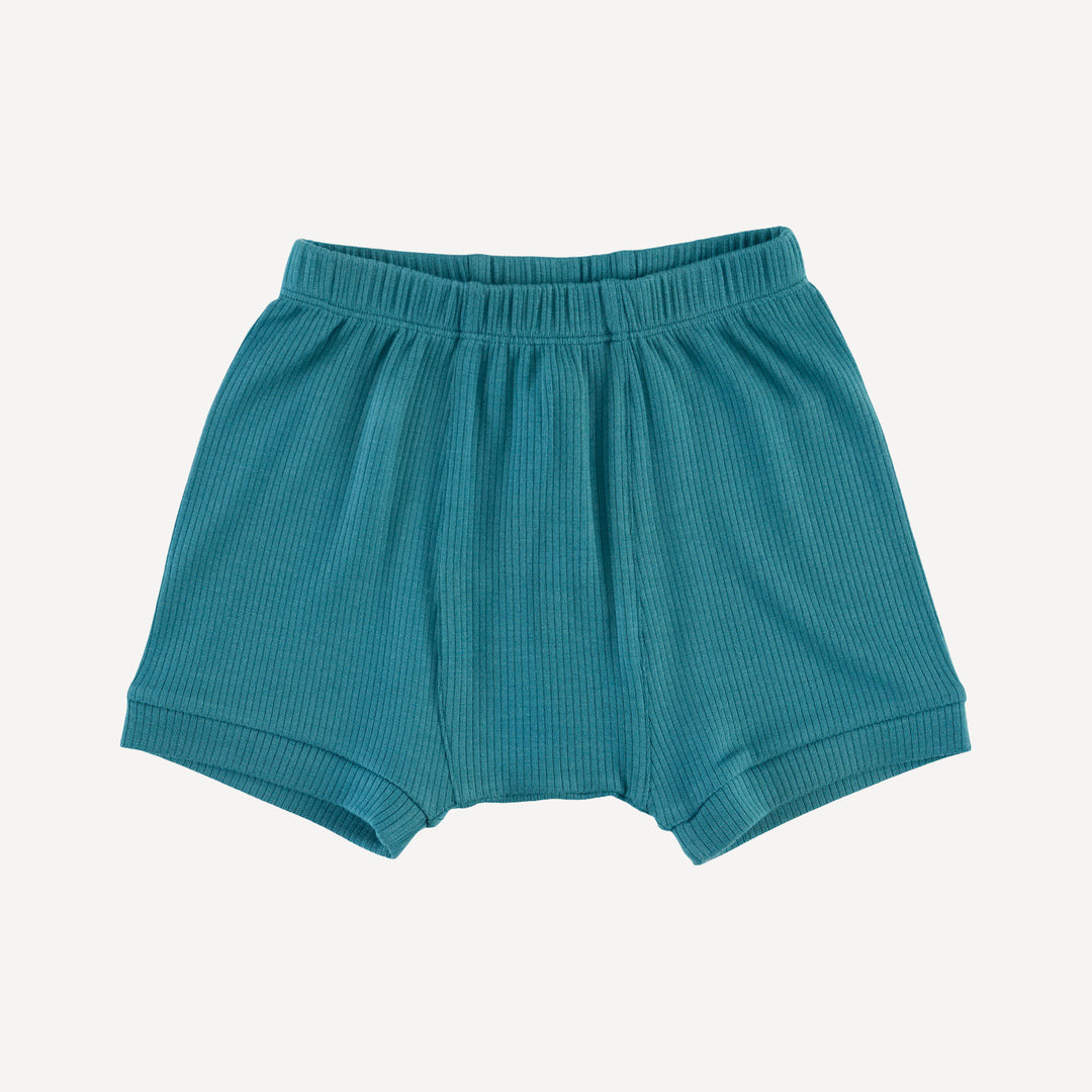 panda short | teal | modal skinny rib