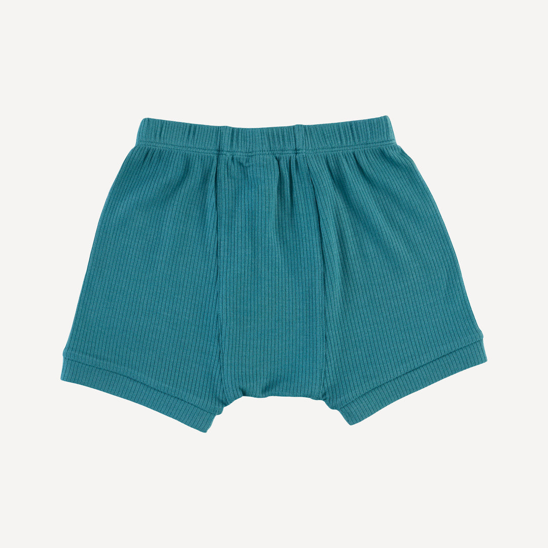 panda short | teal | modal skinny rib