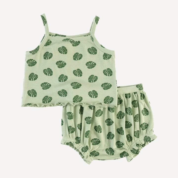 lettuce spaghetti tank + bloomer set | tiny monstera | modal skinny rib