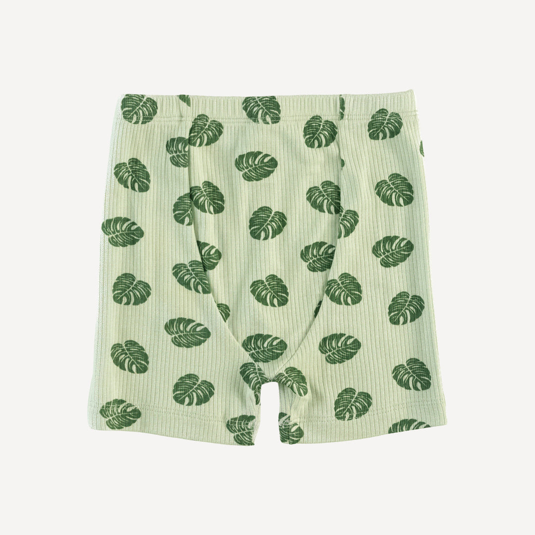 short sleeve crew neck shortie pj set | tiny monstera | modal skinny rib