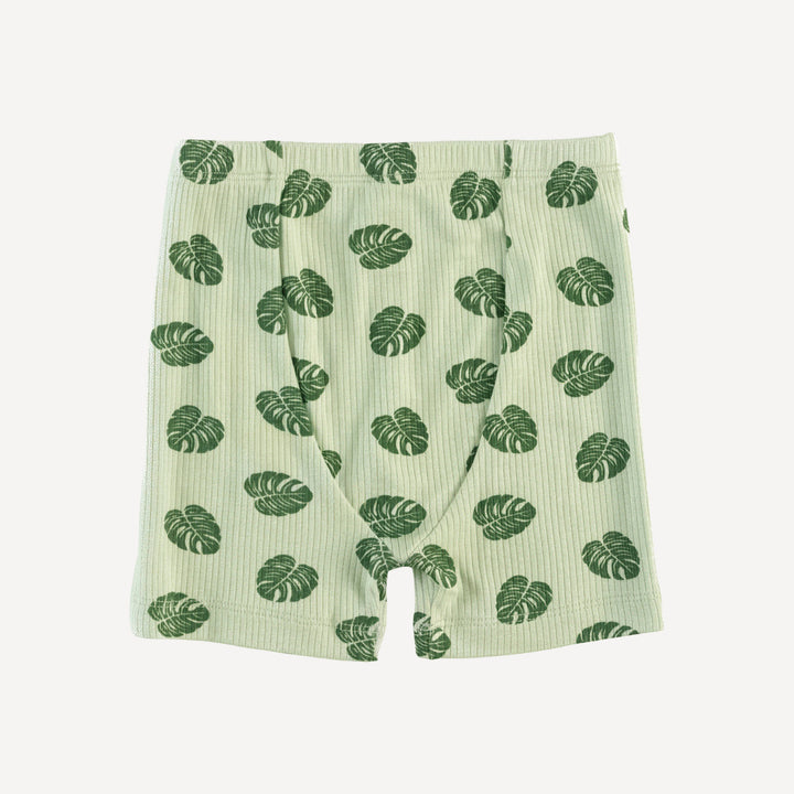 short sleeve crew neck shortie pj set | tiny monstera | modal skinny rib