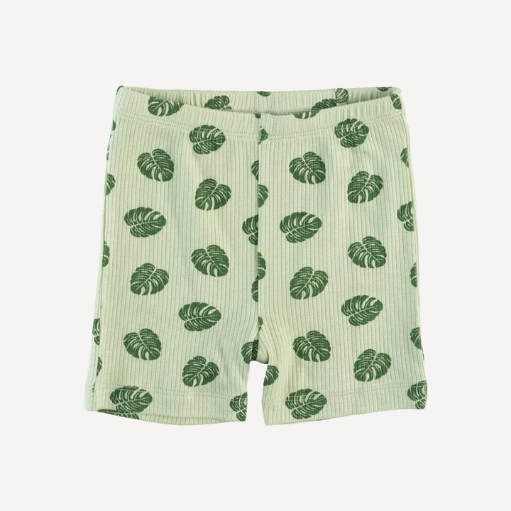 short sleeve crew neck shortie pj set | tiny monstera | modal skinny rib