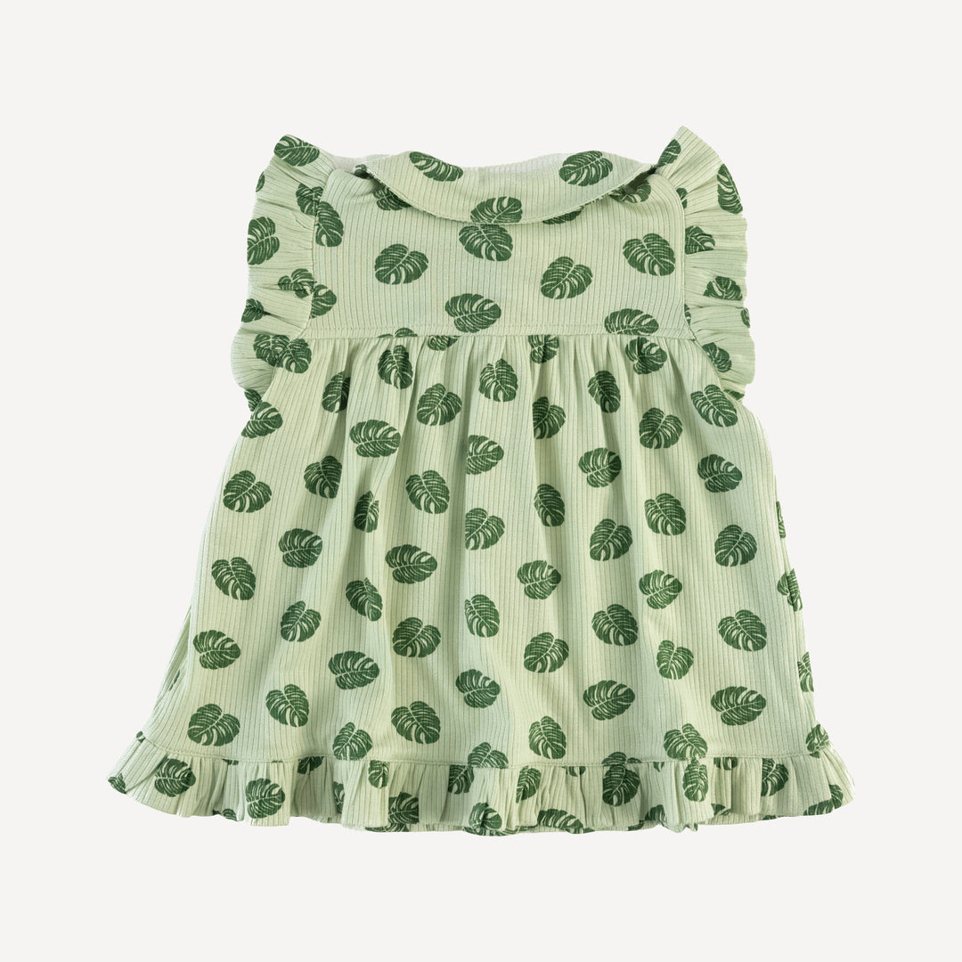 sleeveless peter pan button ruffle top | tiny monstera | modal skinny rib