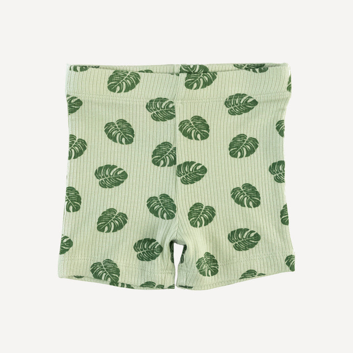 sleeveless kate top + bike short set | tiny monstera | modal skinny rib