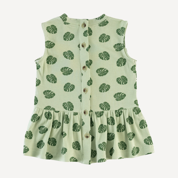 sleeveless kate top + bike short set | tiny monstera | modal skinny rib