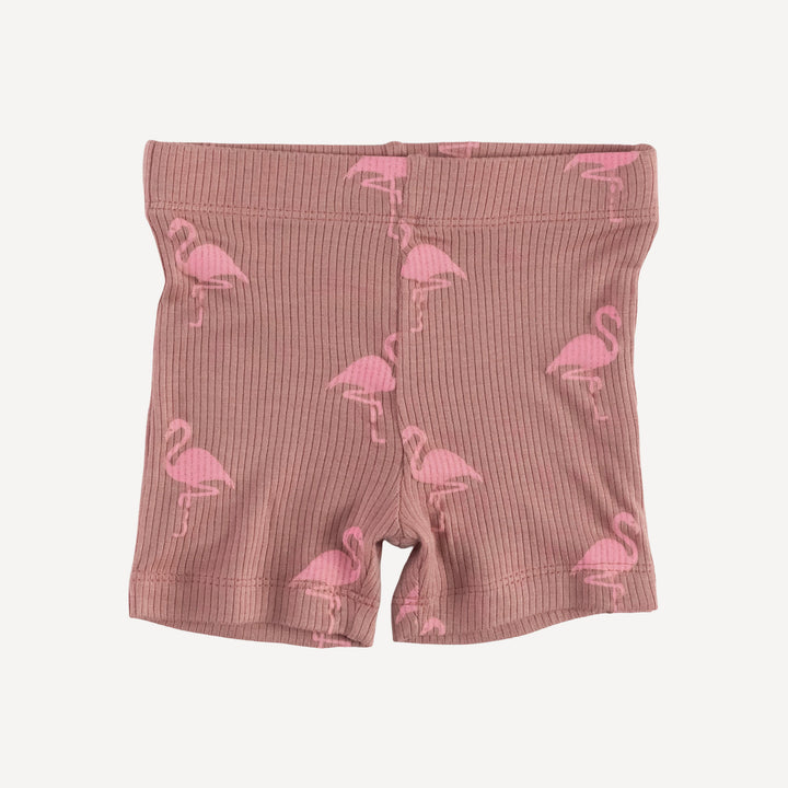 sleeveless kate top + bike short set | tiny flamingo | modal skinny rib
