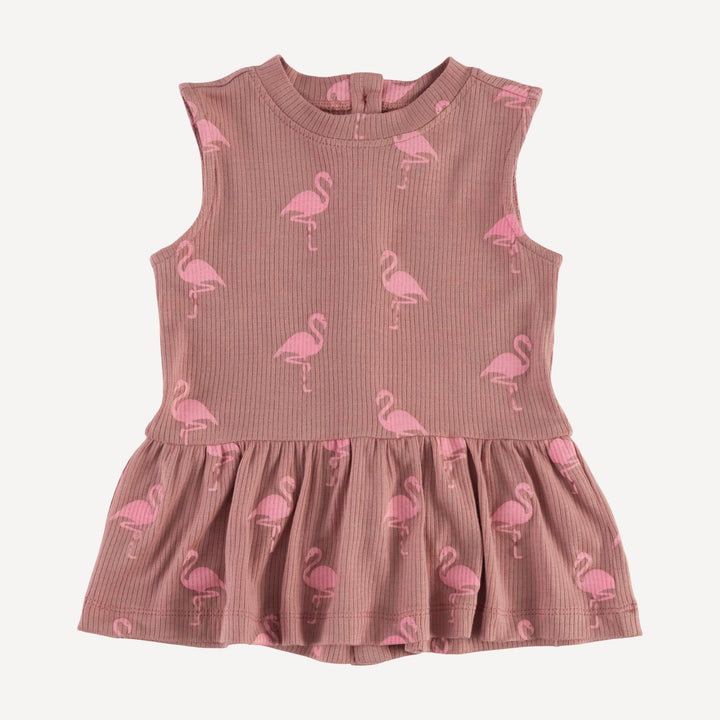 sleeveless kate top + bike short set | tiny flamingo | modal skinny rib