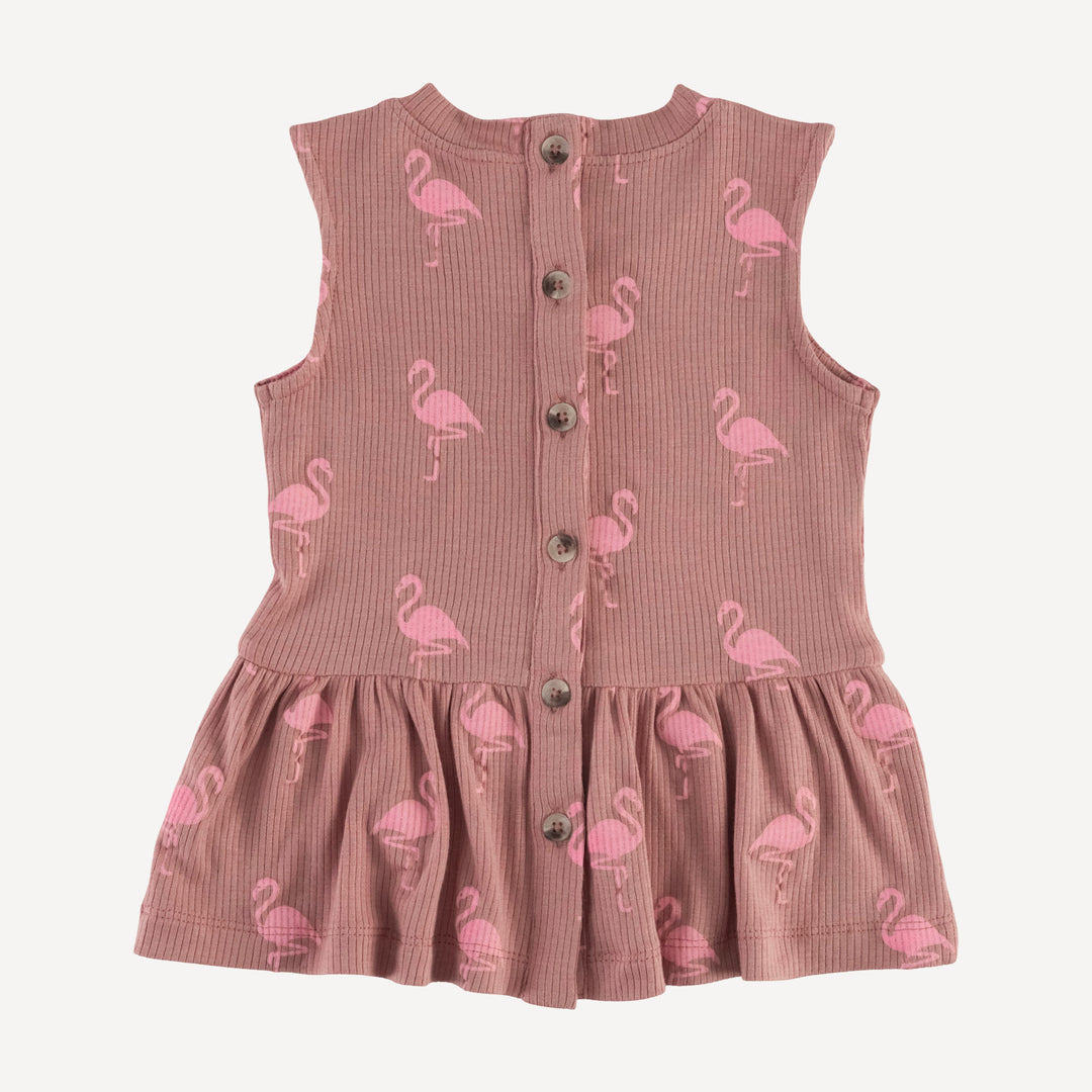 sleeveless kate top + bike short set | tiny flamingo | modal skinny rib