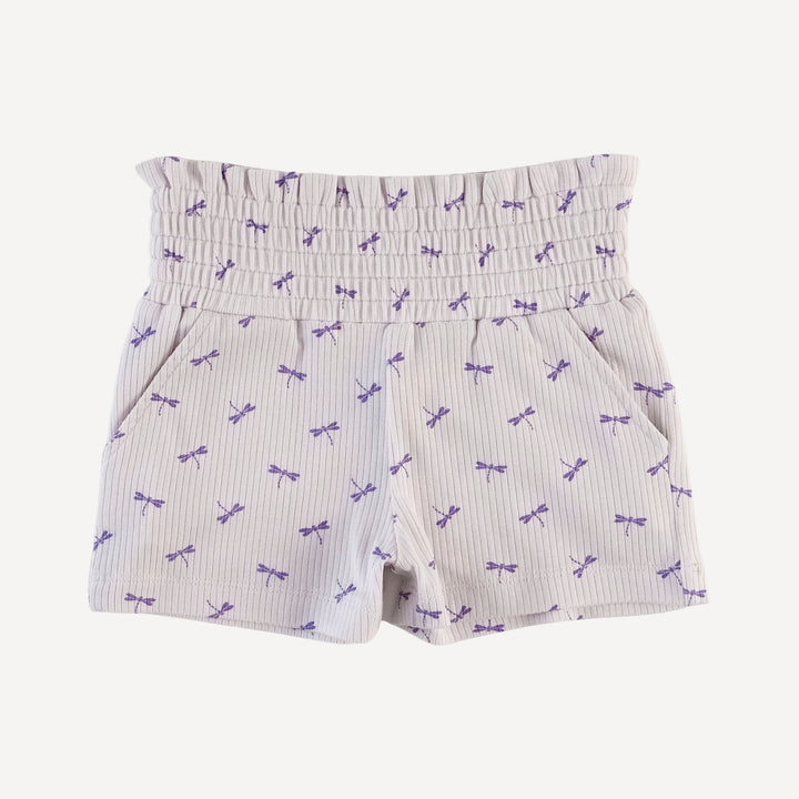 smocked short | tiny dragonfly | modal skinny rib