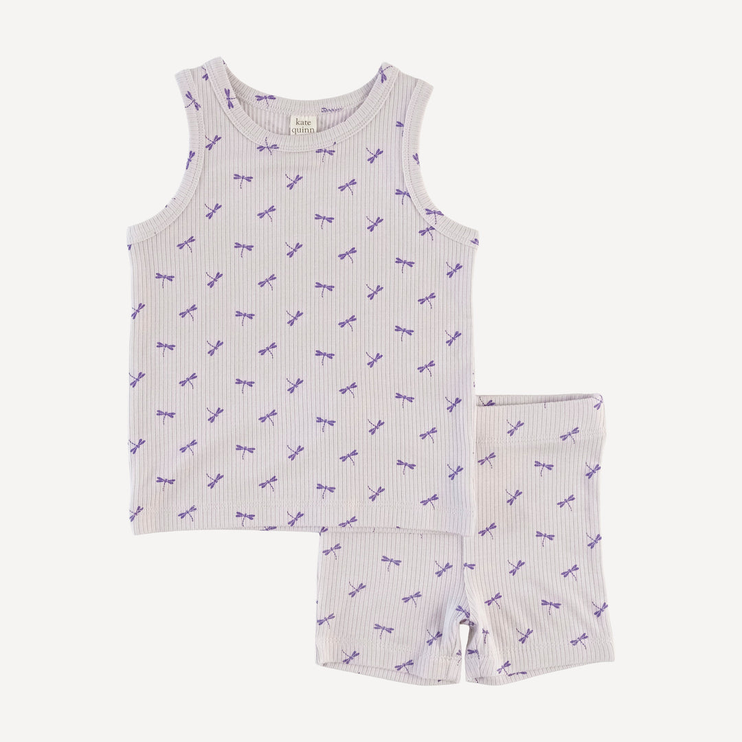 skinny tank + bike short set | tiny dragonfly | modal skinny rib
