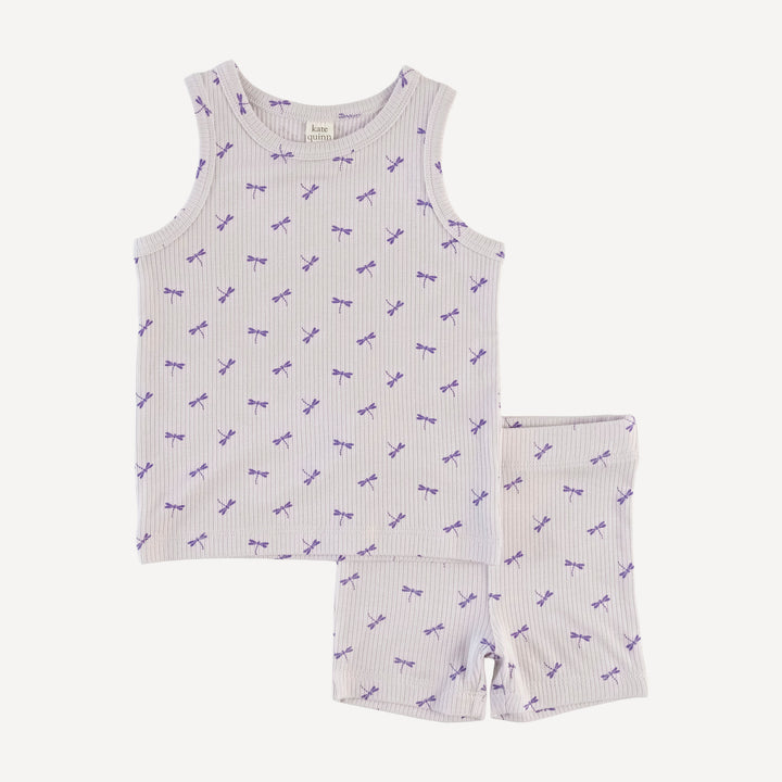 skinny tank + bike short set | tiny dragonfly | modal skinny rib