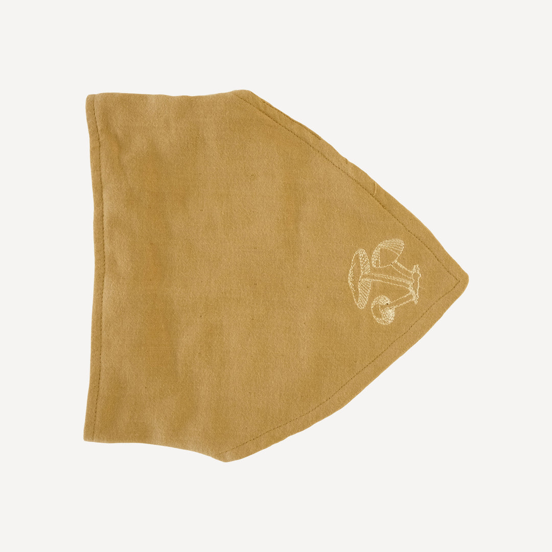 embroidered bandana headband | brown mustard | organic cotton gauze