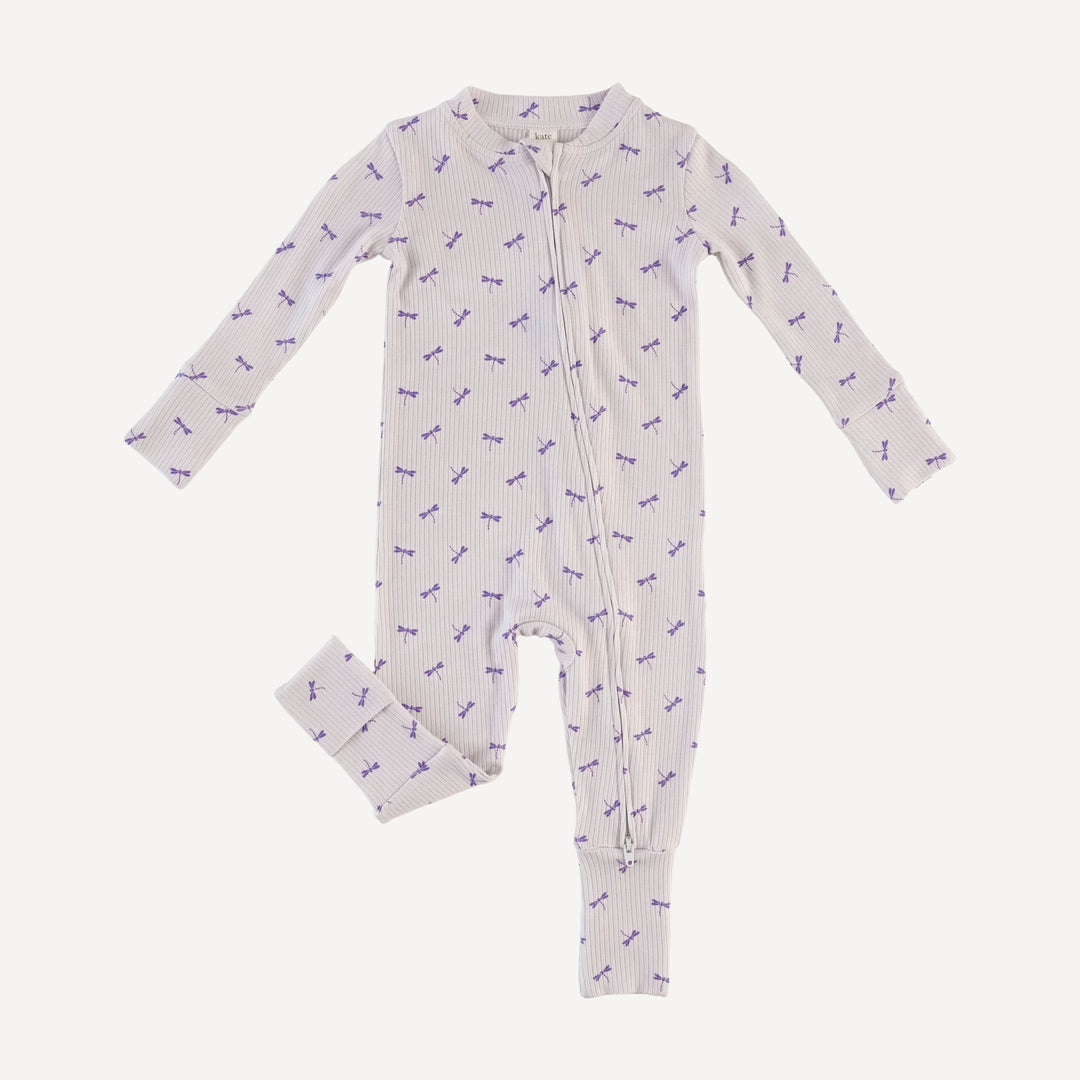 long sleeve convertible zippy pj | tiny dragonfly | modal skinny rib