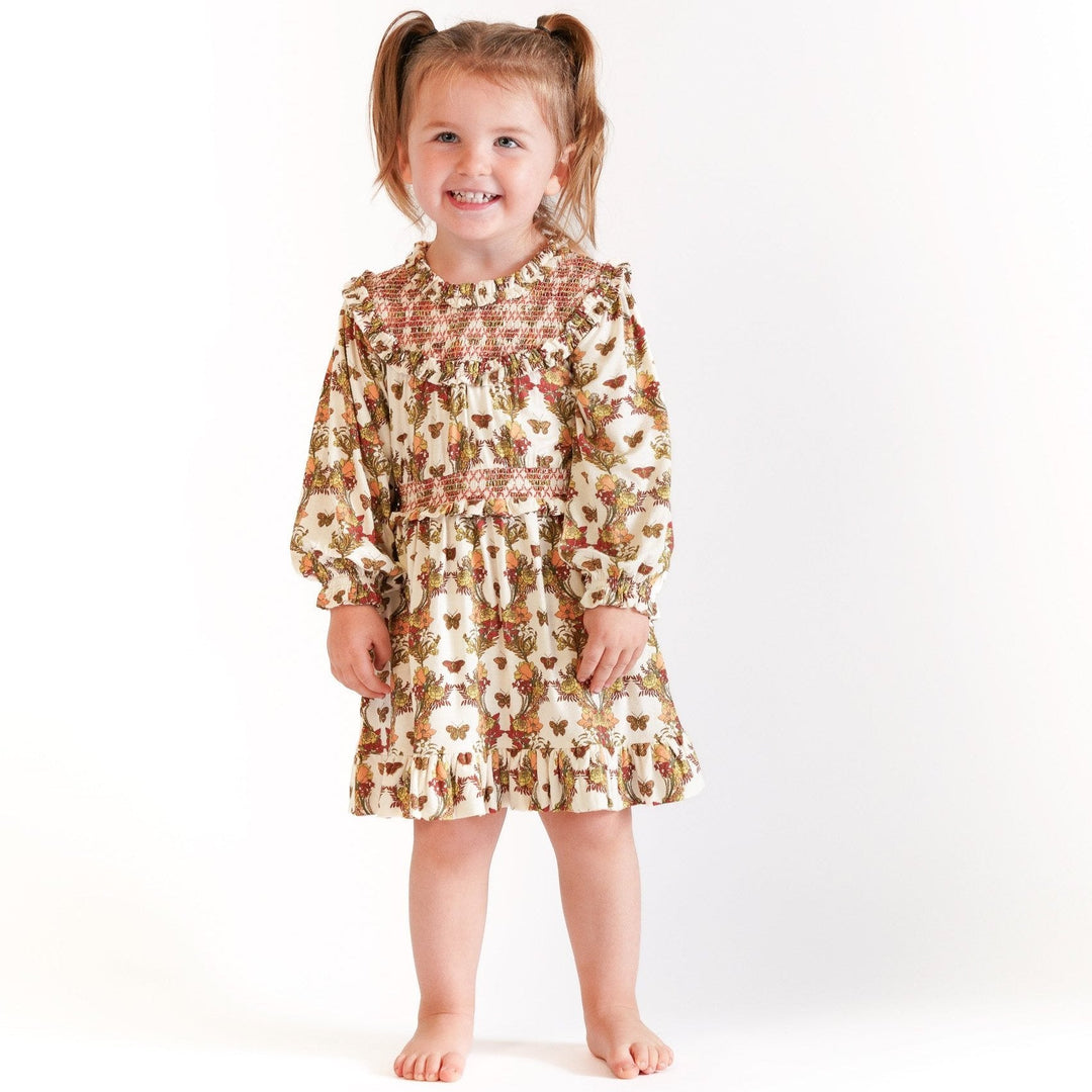 winnie long sleeve dress | forest floral butterfly | bamboo