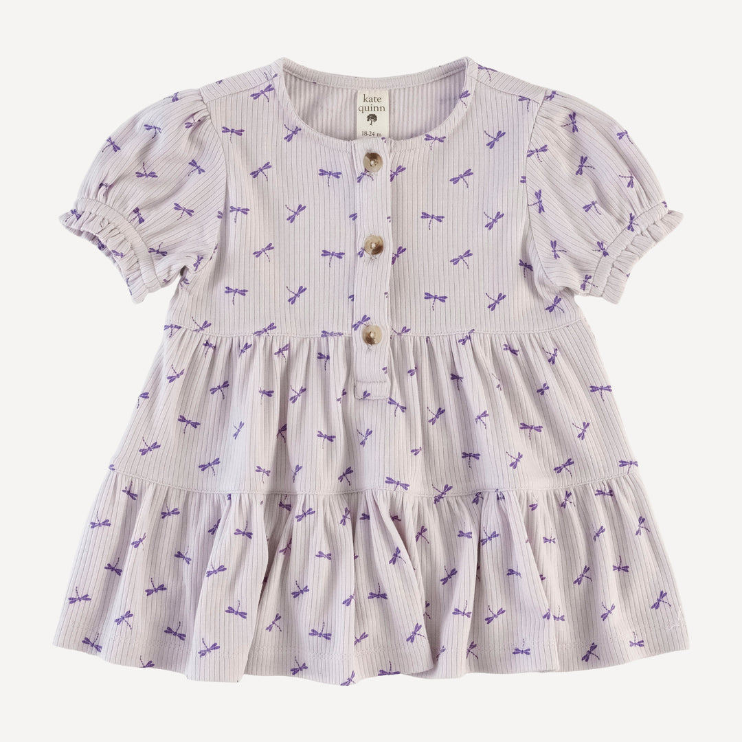 short puff sleeve prairie top + bike short set | tiny dragonfly | modal skinny rib