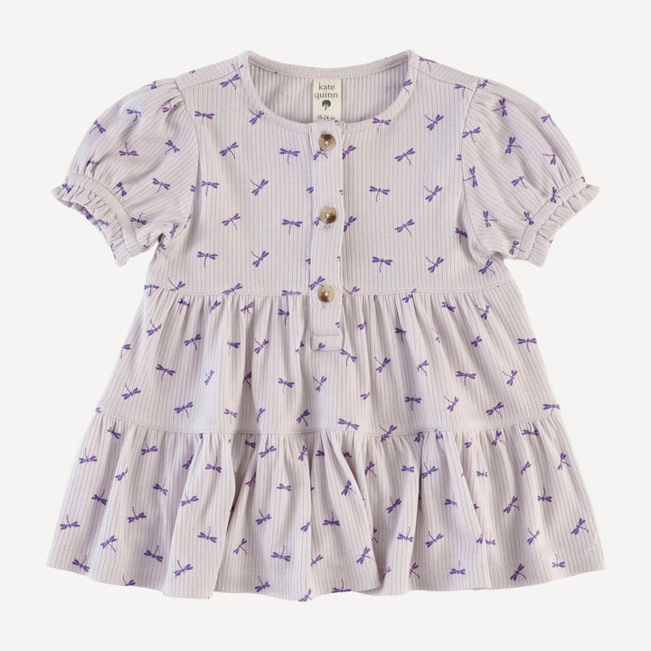 short puff sleeve prairie top + bike short set | tiny dragonfly | modal skinny rib