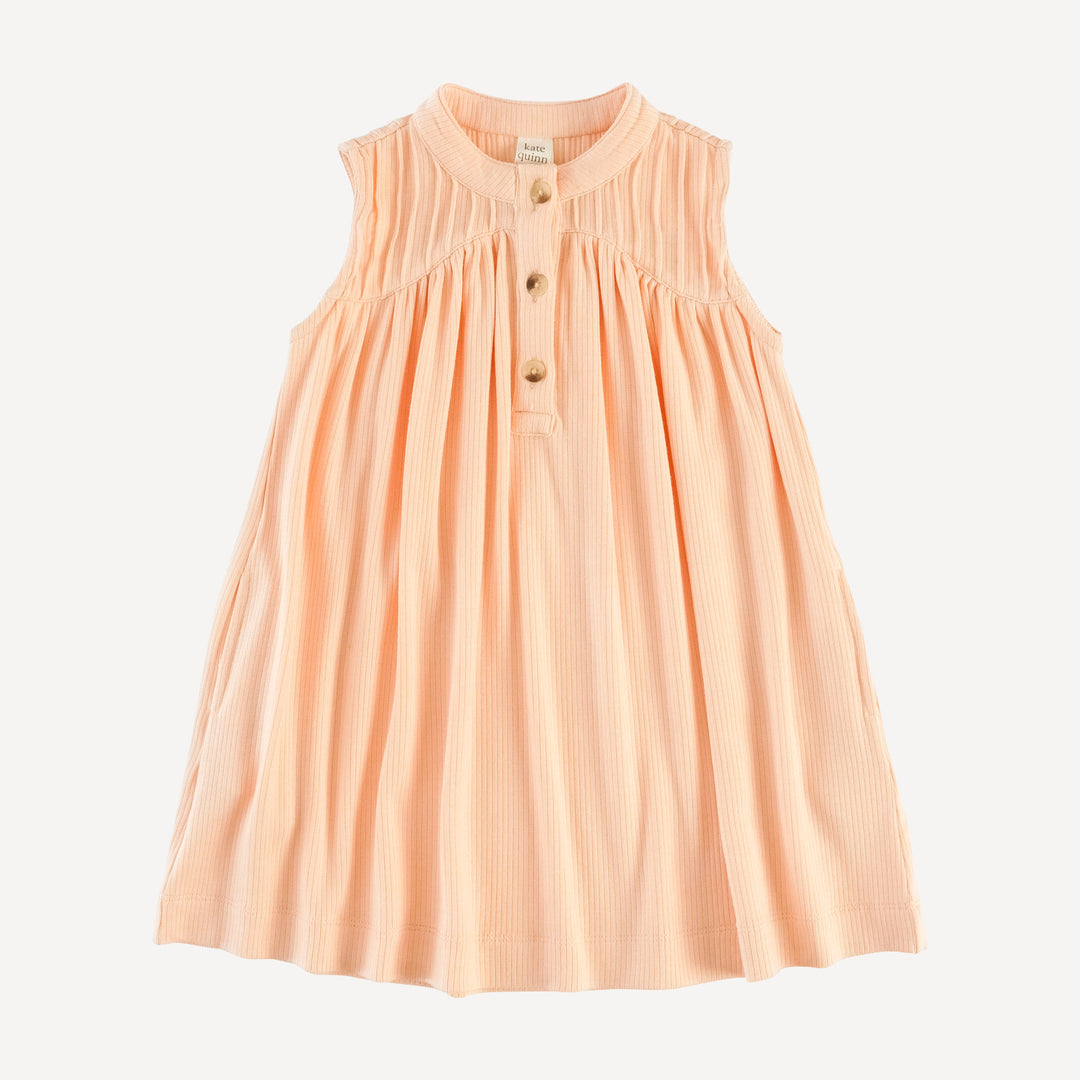 sleeveless library dress | peach | modal skinny rib